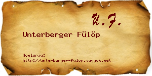 Unterberger Fülöp névjegykártya
